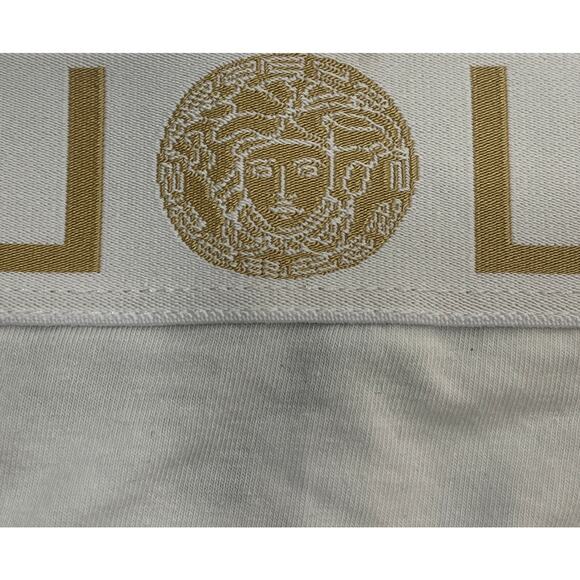 M2-39 VERSACE Women's Greca Panties Triangle Bikini Cotton White Size 2/Small - Picture 4 of 10